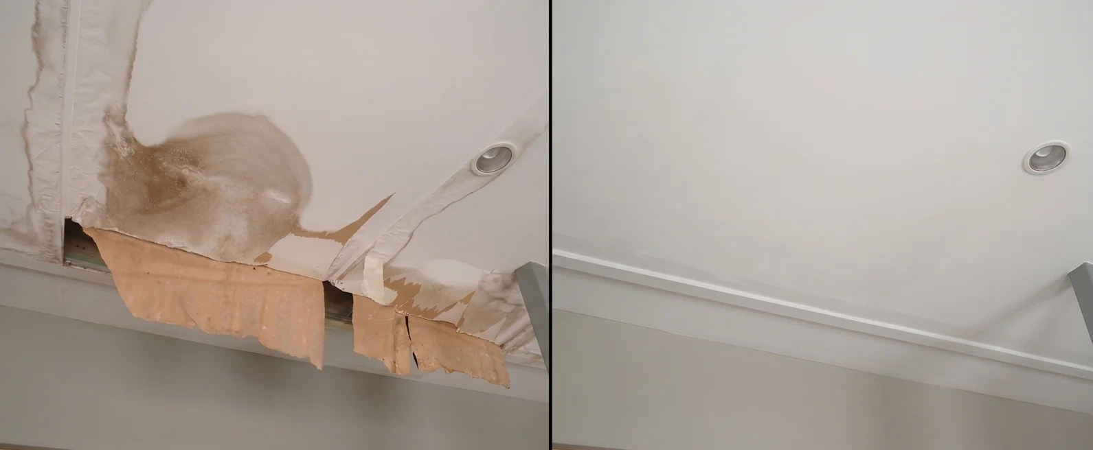 water damage repair orlando ceiling before and after complete restoration from water damage