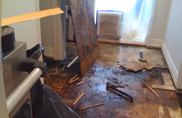 water damage orlando flooded floor showing standing water requiring emergency extraction